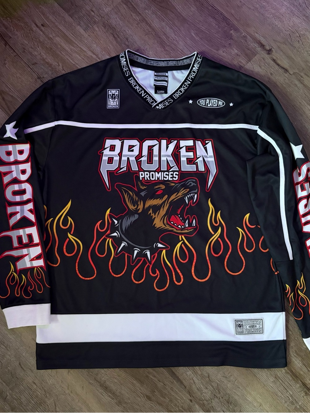 Broken Promises Big Bark Graphic Hockey Jersey